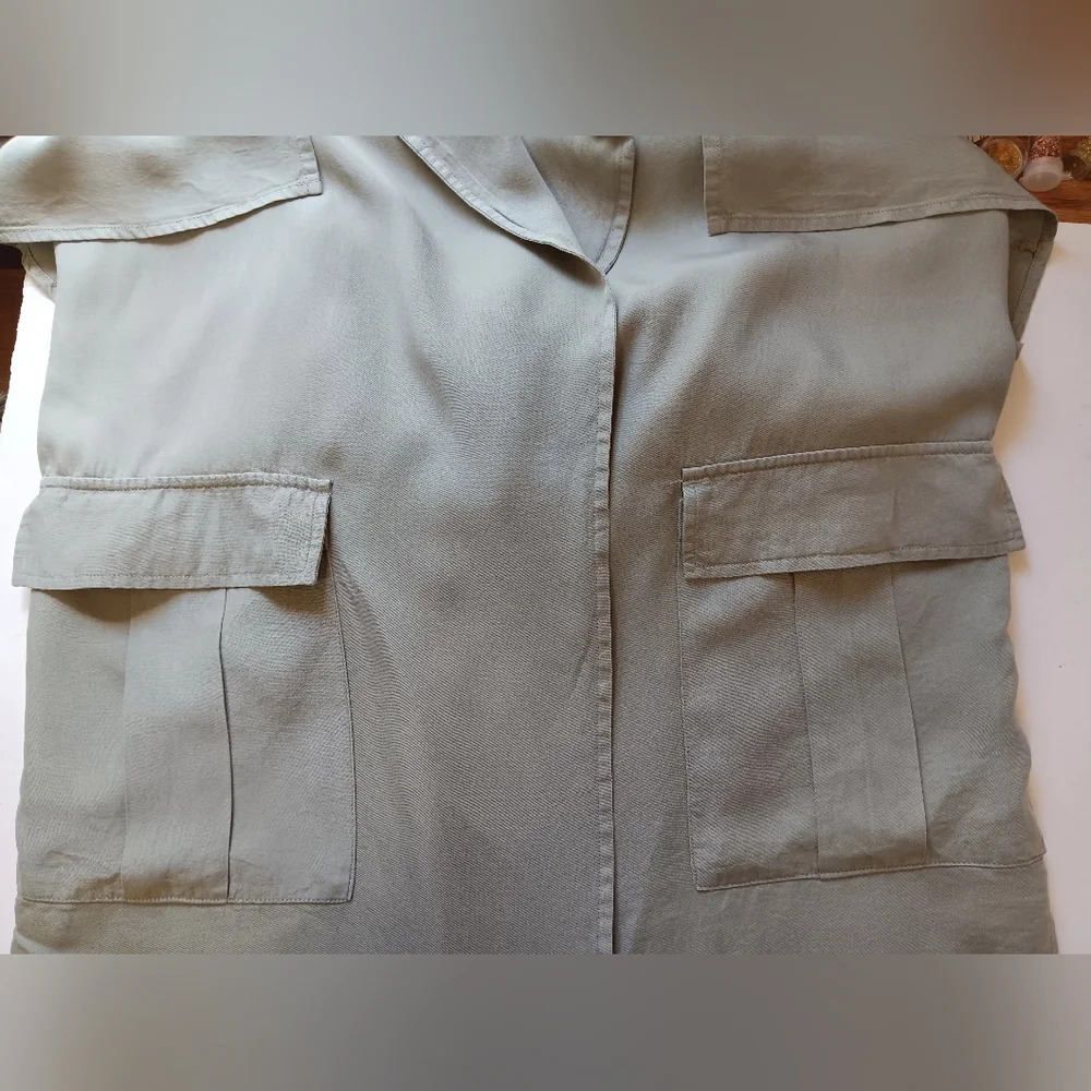 Walter Baker Utility vest jacket, size M, green, Safari Vacation, Lyocell. - Picture 13 of 15